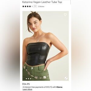Black leather tube top